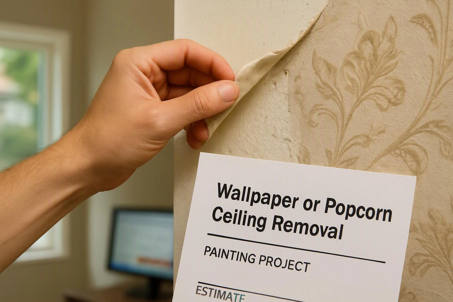 Adding Wallpaper or Popcorn Ceiling Removal to a Painting Project